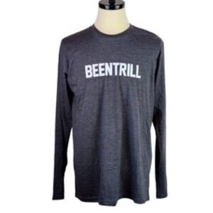 BEENTRILL Long Sleeve Graphic Tee Black 100% Cotton‎ Streetwear – Men’s L